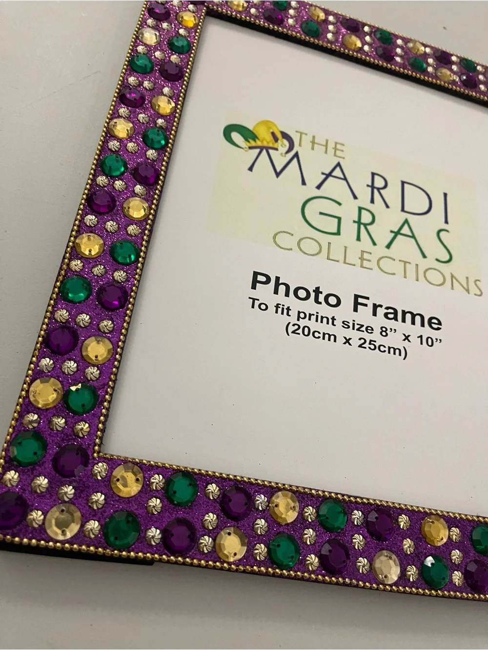 Purple & Green Jeweled Photo Frame - Set of 2